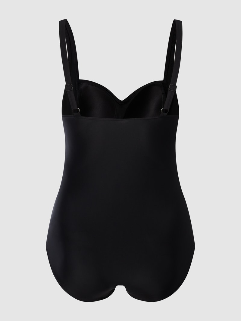 PLUS SIZE Badeanzug mit Raffungen in schwarz
