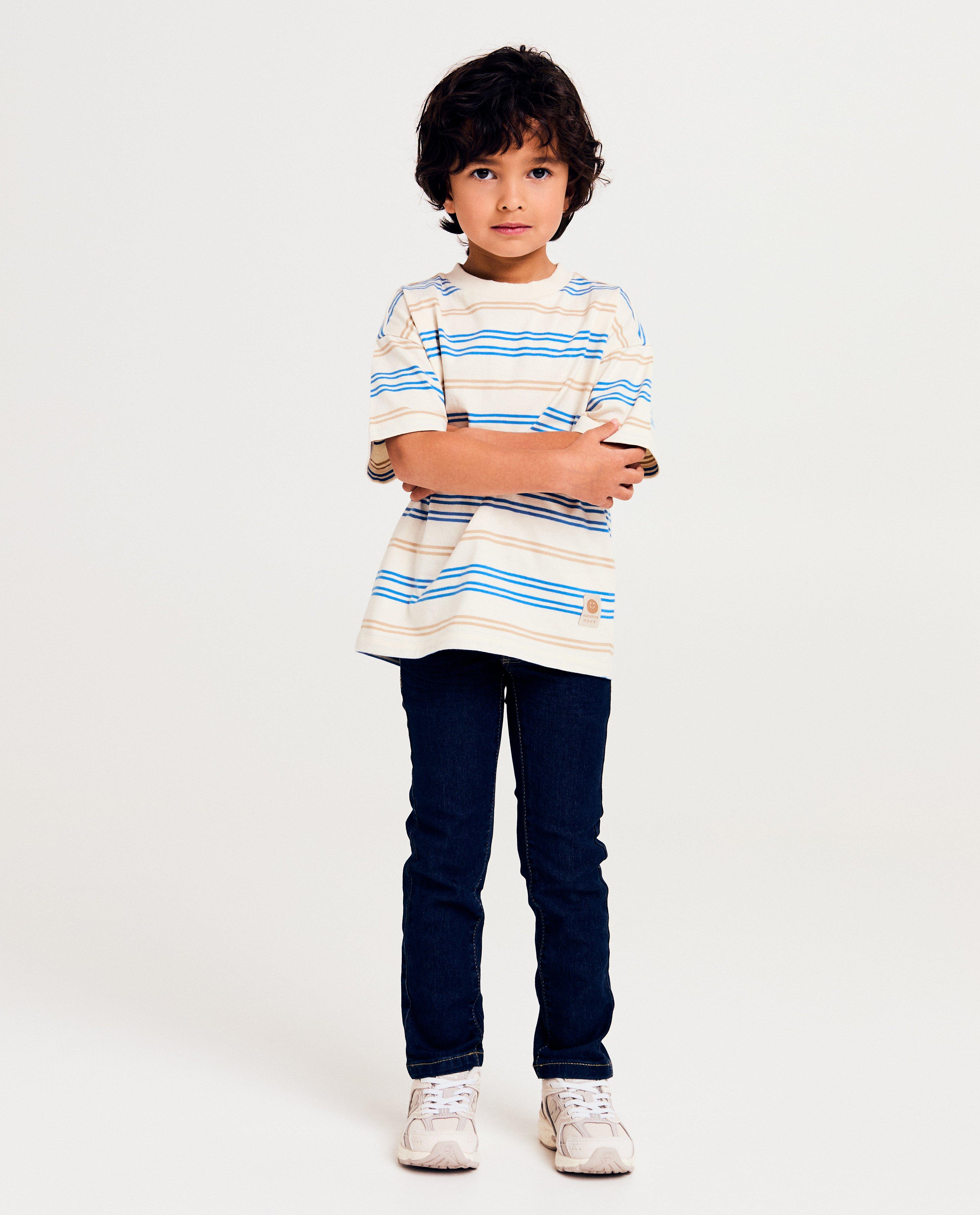 Tricou cu dungi albastre Kidz Nation