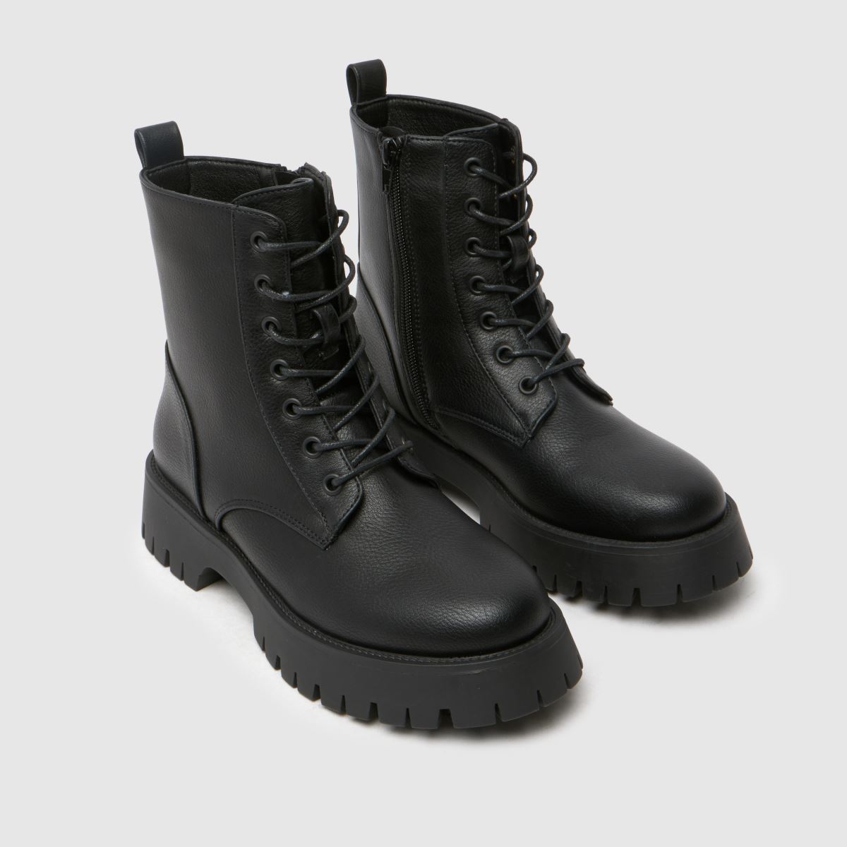 Schuh Anya – Svarta grova snörstövlar