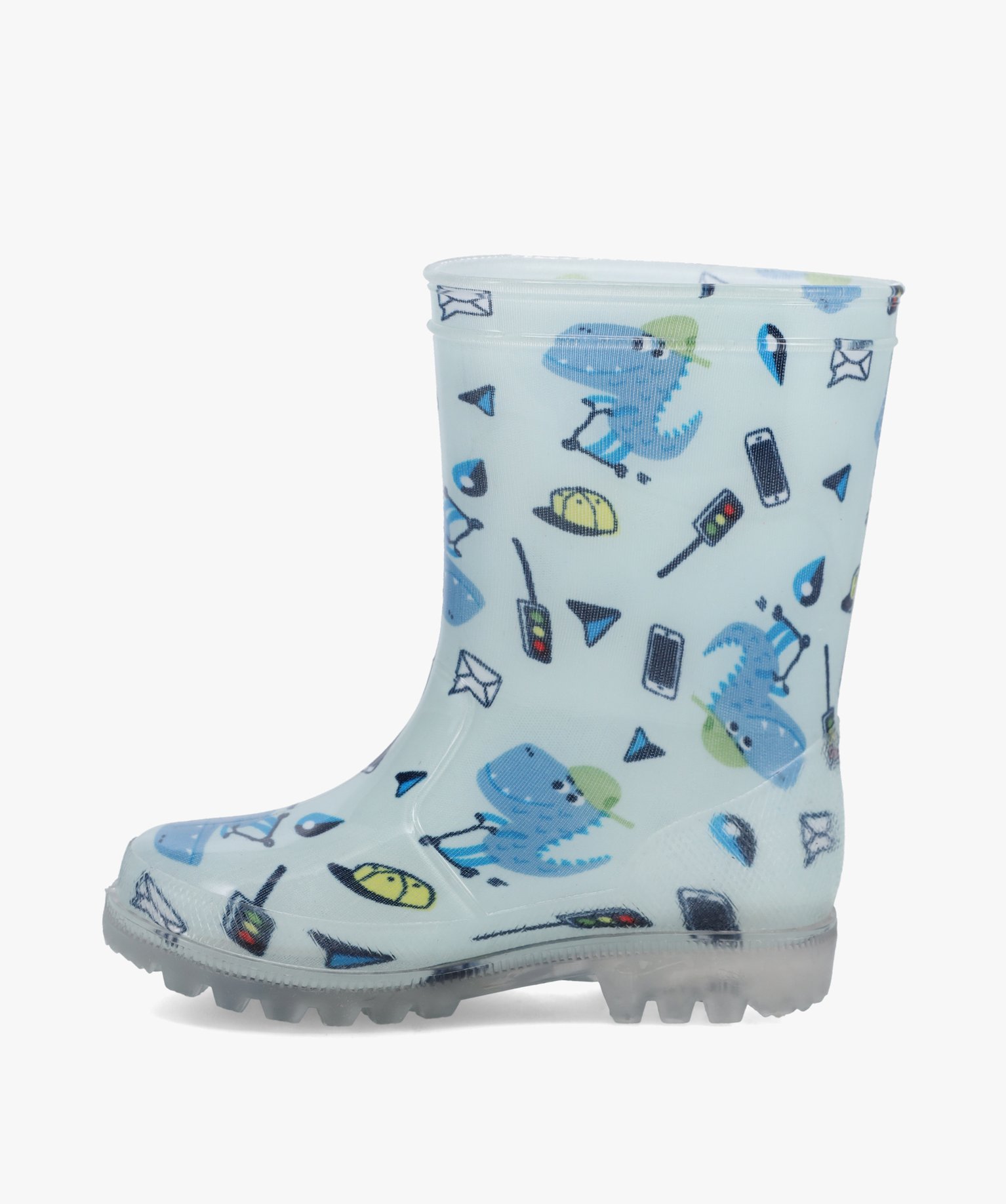 Bottes de pluie Garçon imprimées streetwear dinosaures gris | GEMO