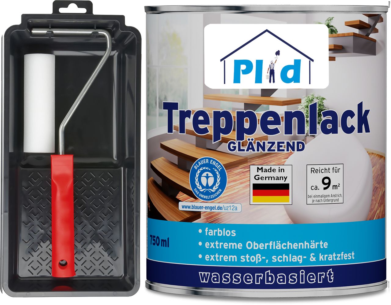 Plid Premium Treppenlack Treppensiegel Klarlack Holzsiegel Set Farblos - Glänzend