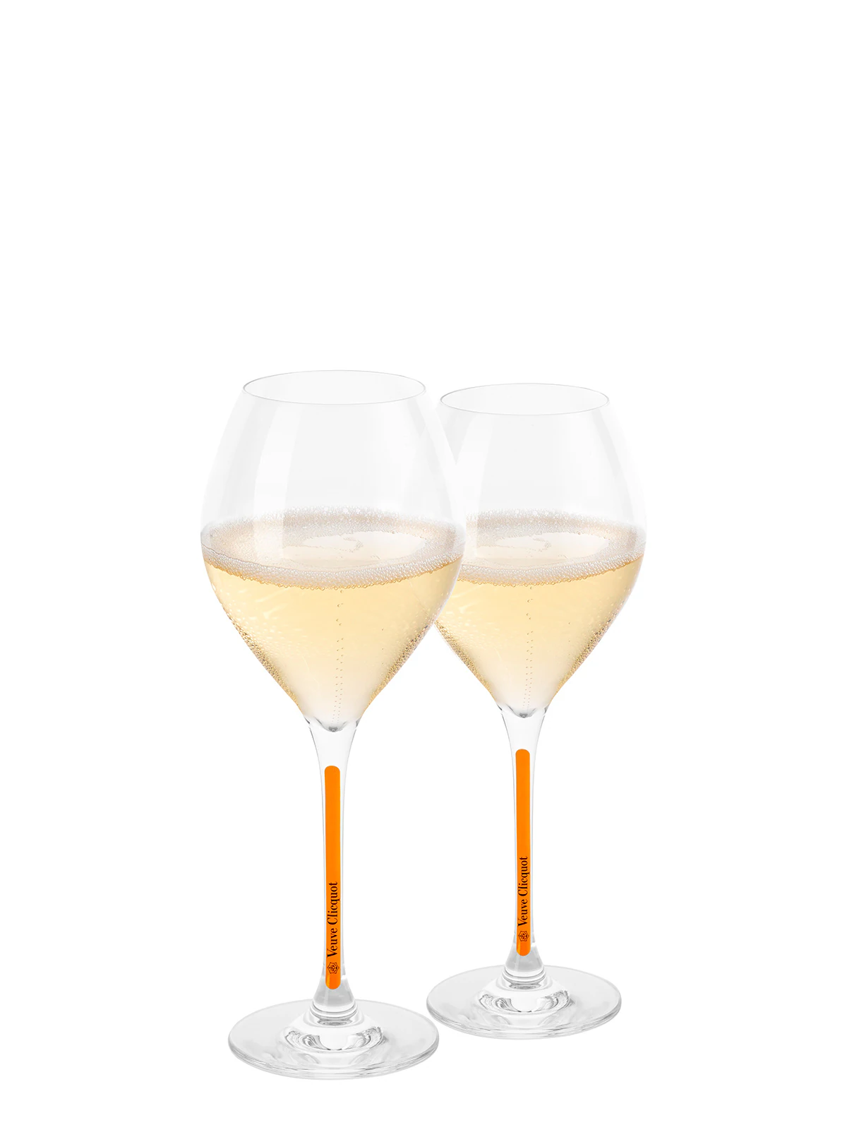 Veuve Clicquot Gläser mit gelbem Stiel - Set mit 6 Gläsern
