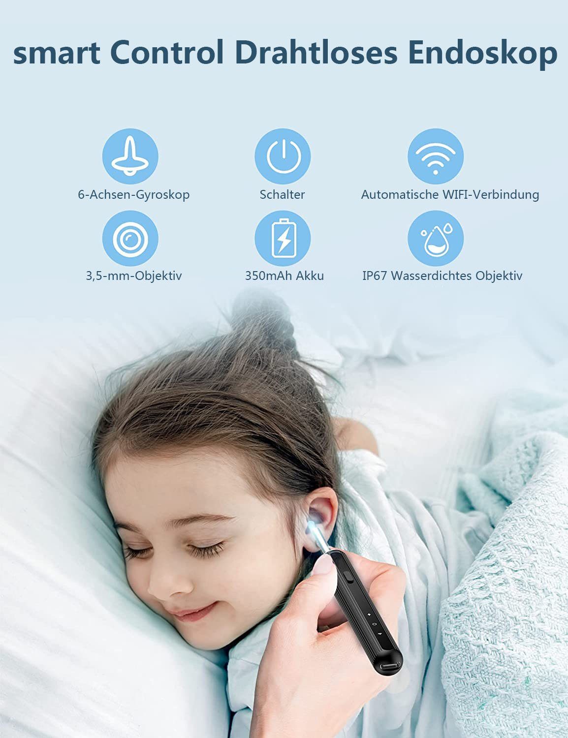 Haiaveng Ohrenreiniger Ohrenschmalzentferner Otoskop, WiFi Ohrreiniger