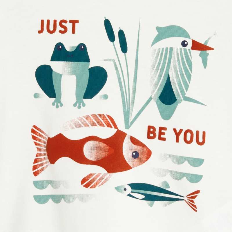 T-shirt animaux de la rivière blanc bébé garçon