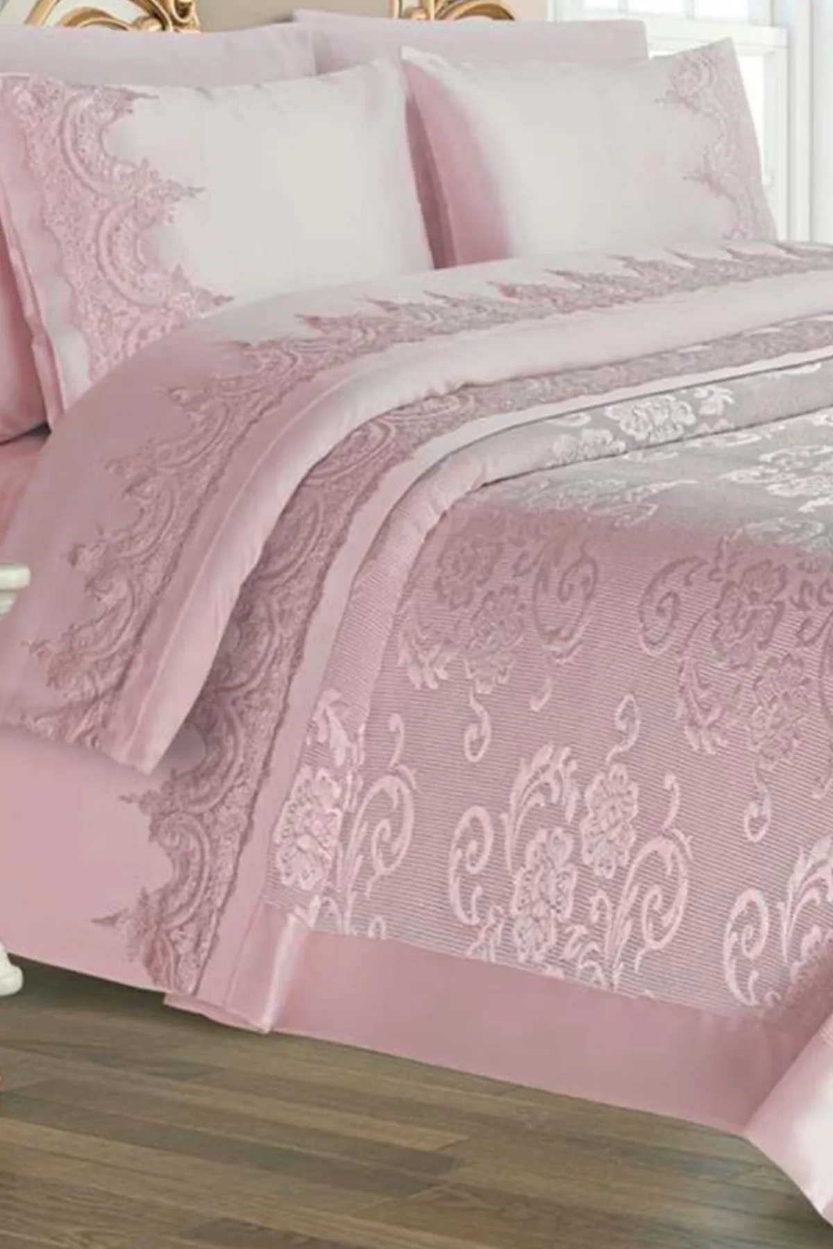 Çeyiz Diyarı  Violettes Pique-Set, 6-teilig, Puder