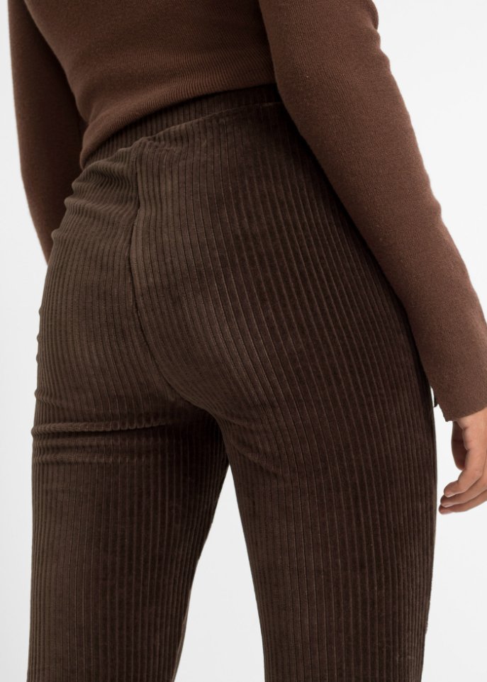 Ausgestellte Leggings in Cordoptik