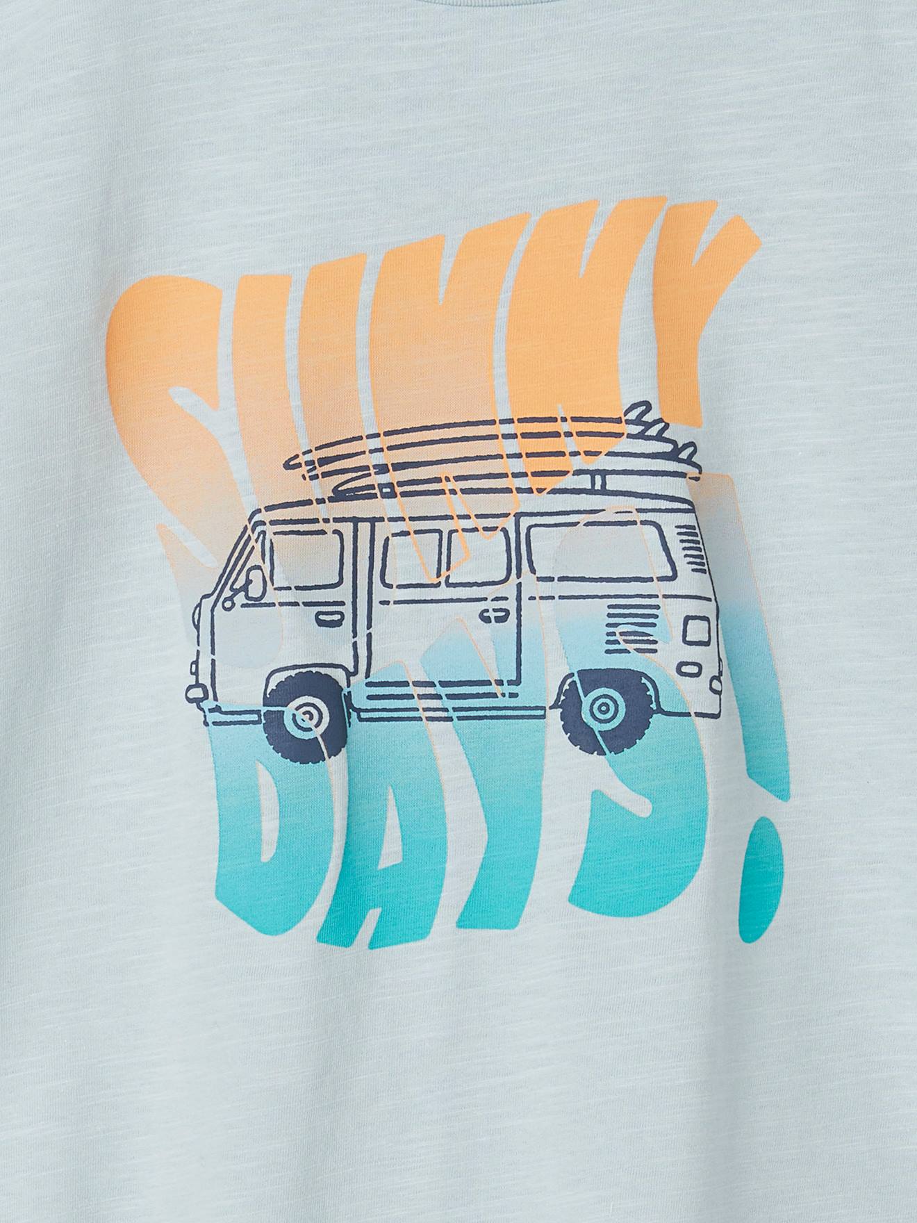 Vertbaudet Jungen T-Shirt mit Message-Print Oeko-Tex - himmelblau
