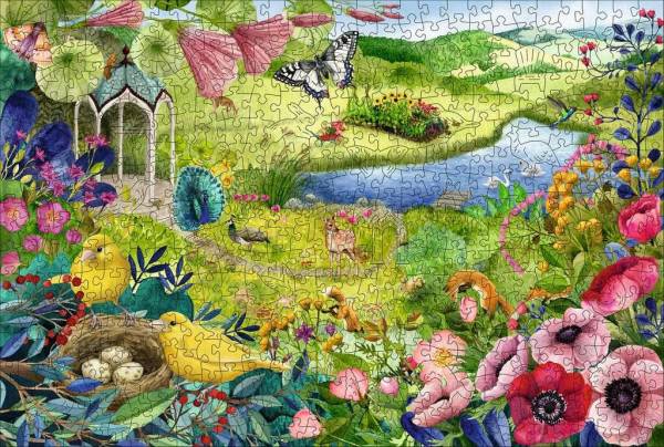 Holzpuzzle: Wilder Garten