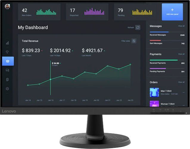 Lenovo D24-40(D22238FD0) LED-Monitor (61 cm/24 