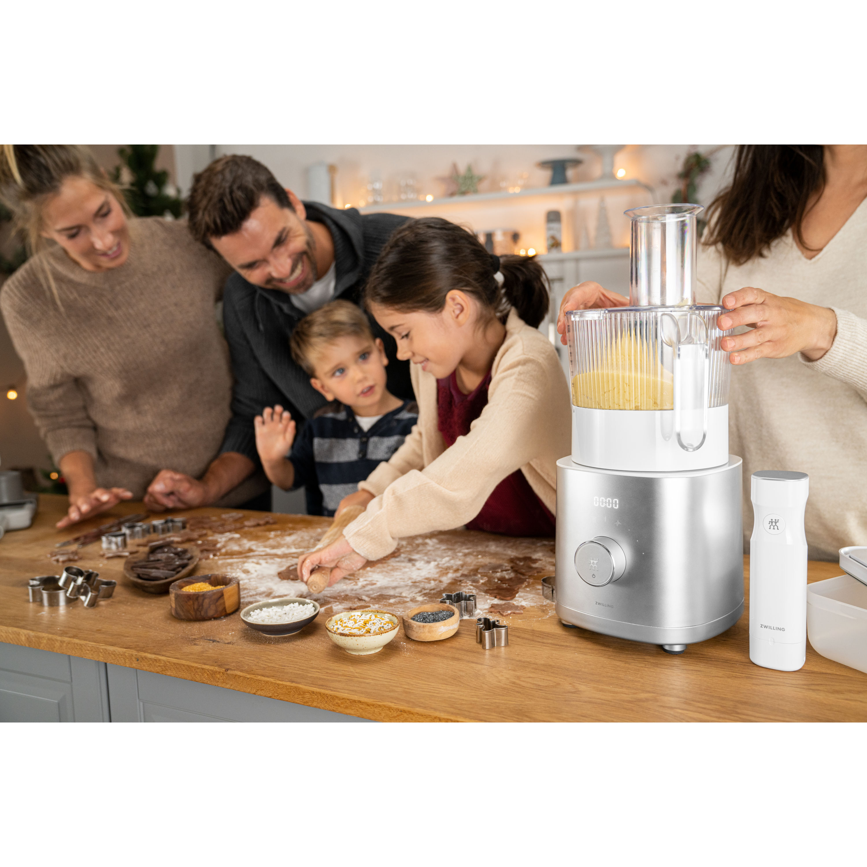 Küchenmaschine Zubehör 1,2 l, Silber-Weiß