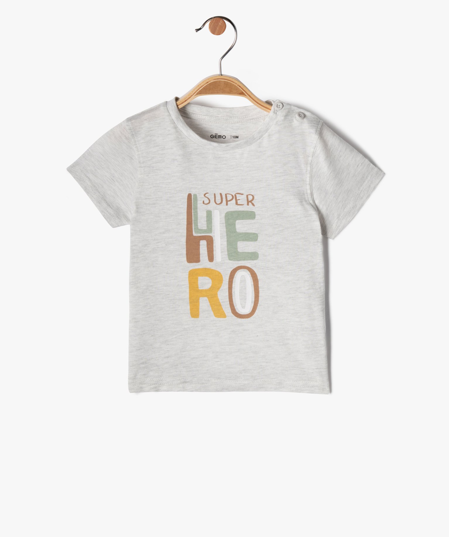 Tee-shirt bébé Garçon à manches courtes et message humor... gris | GEMO