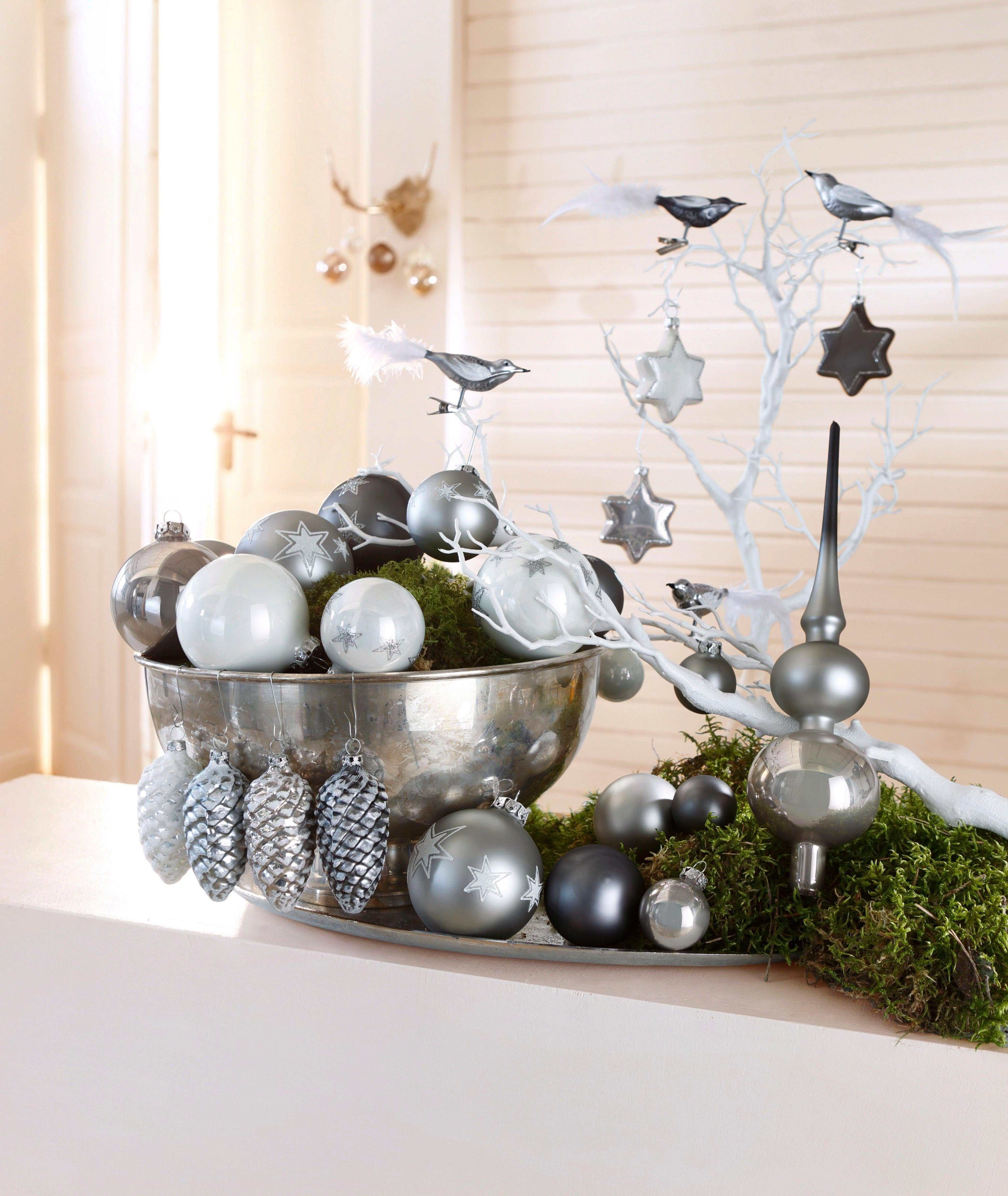 my home Christbaumschmuck Chrome, Weihnachtsdeko, Christbaumschmuck (4-tlg)
