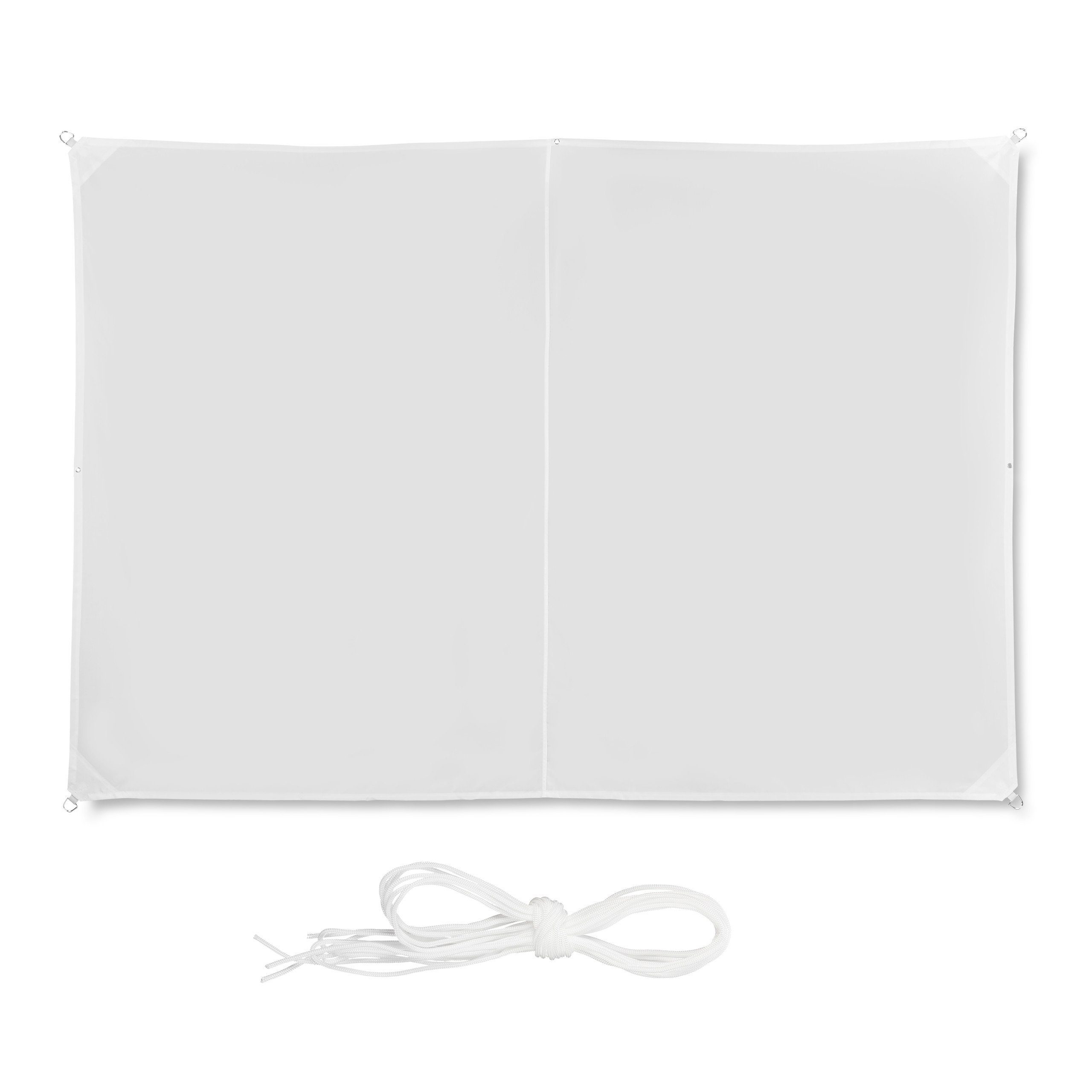relaxdays Sonnensegel Rechteckiges Sonnensegel weiß, 2 x 3 m