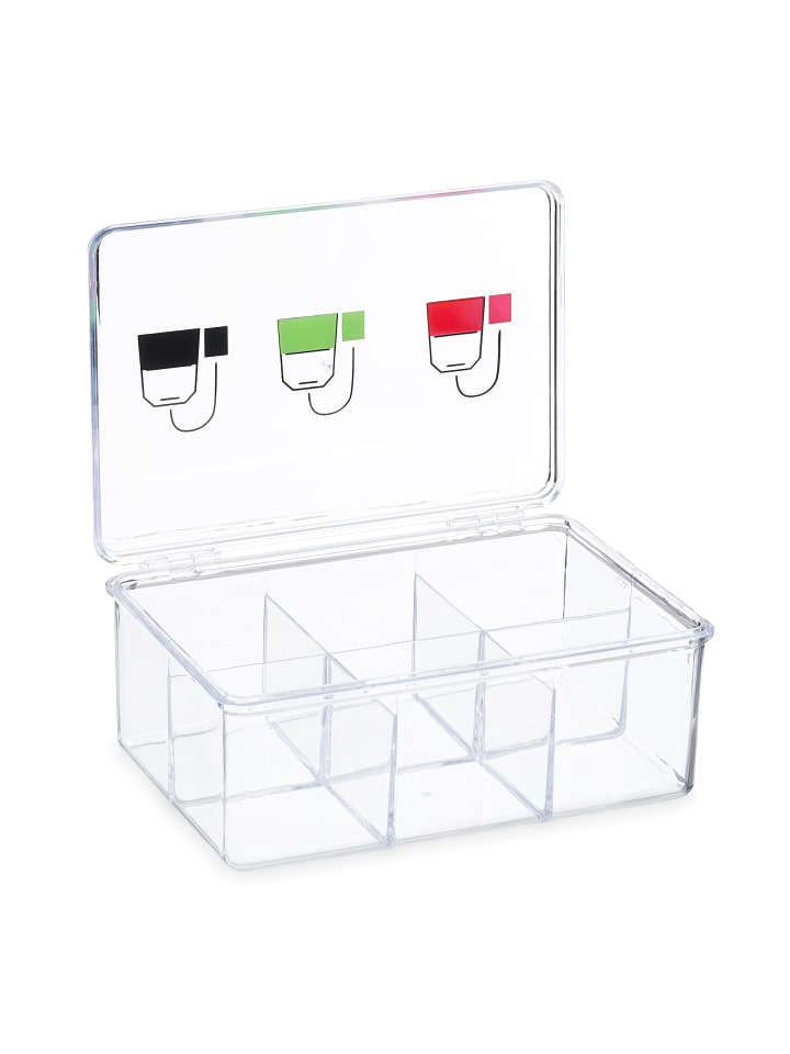 relaxdays Teebox in Transparent - (B)21,5 x (H)9 x (T)15 cm günstig kaufen onesize