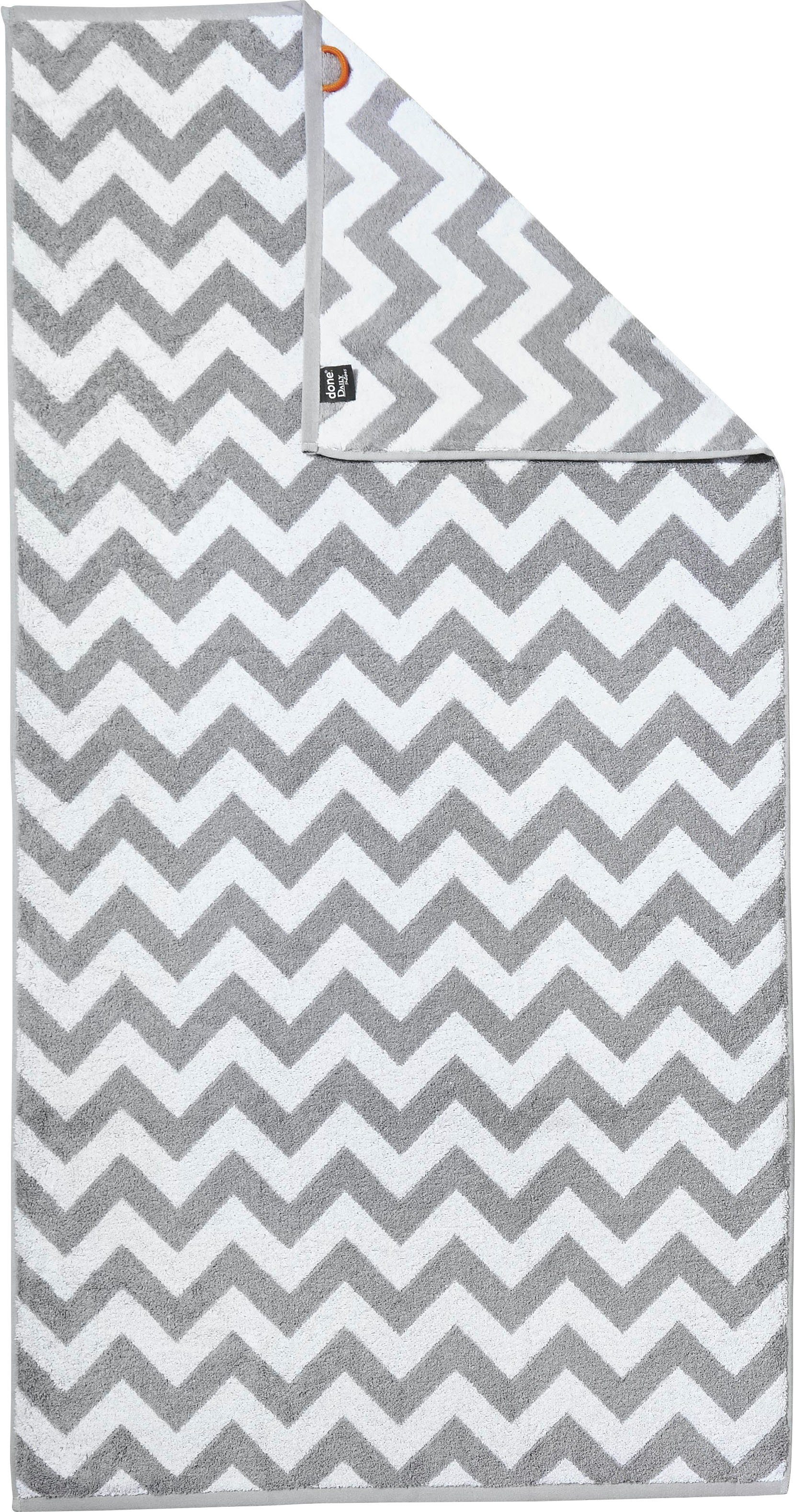 done.® Duschtuch Daily Shapes ZickZack, Jacquard-Walkfrottier (1-St), Jacquardgewebe, modernes Muster