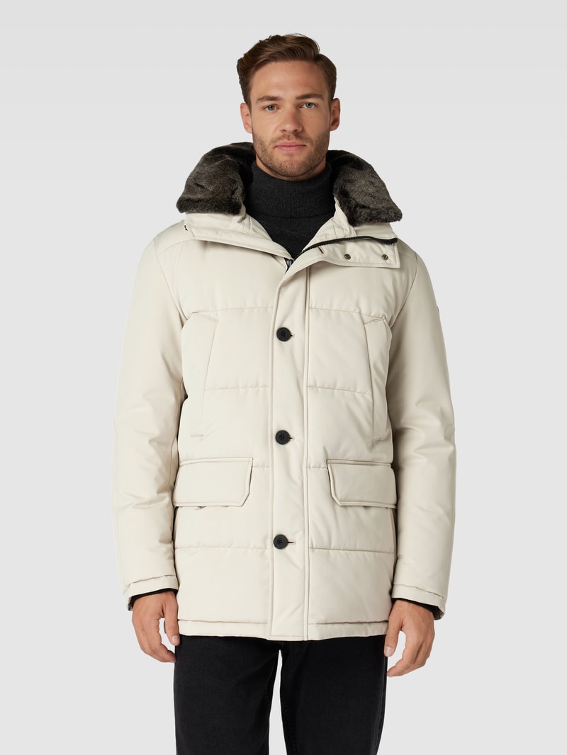 Parka mit Knopf- und Reißverschluss in kitt