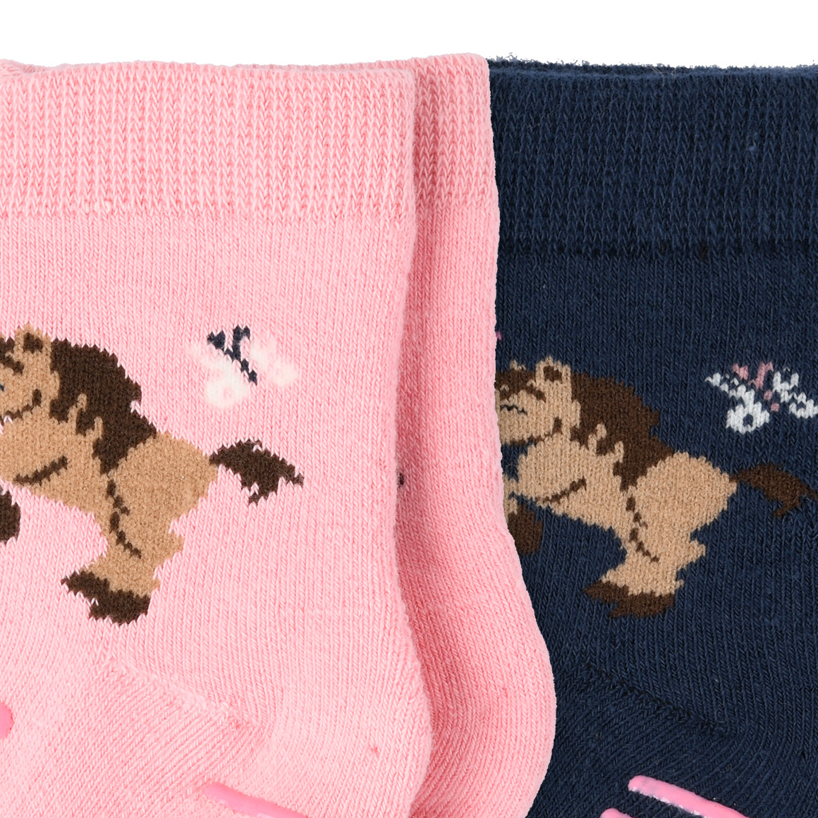 2 Paar Baby Krabbel-Socken mit Pferden