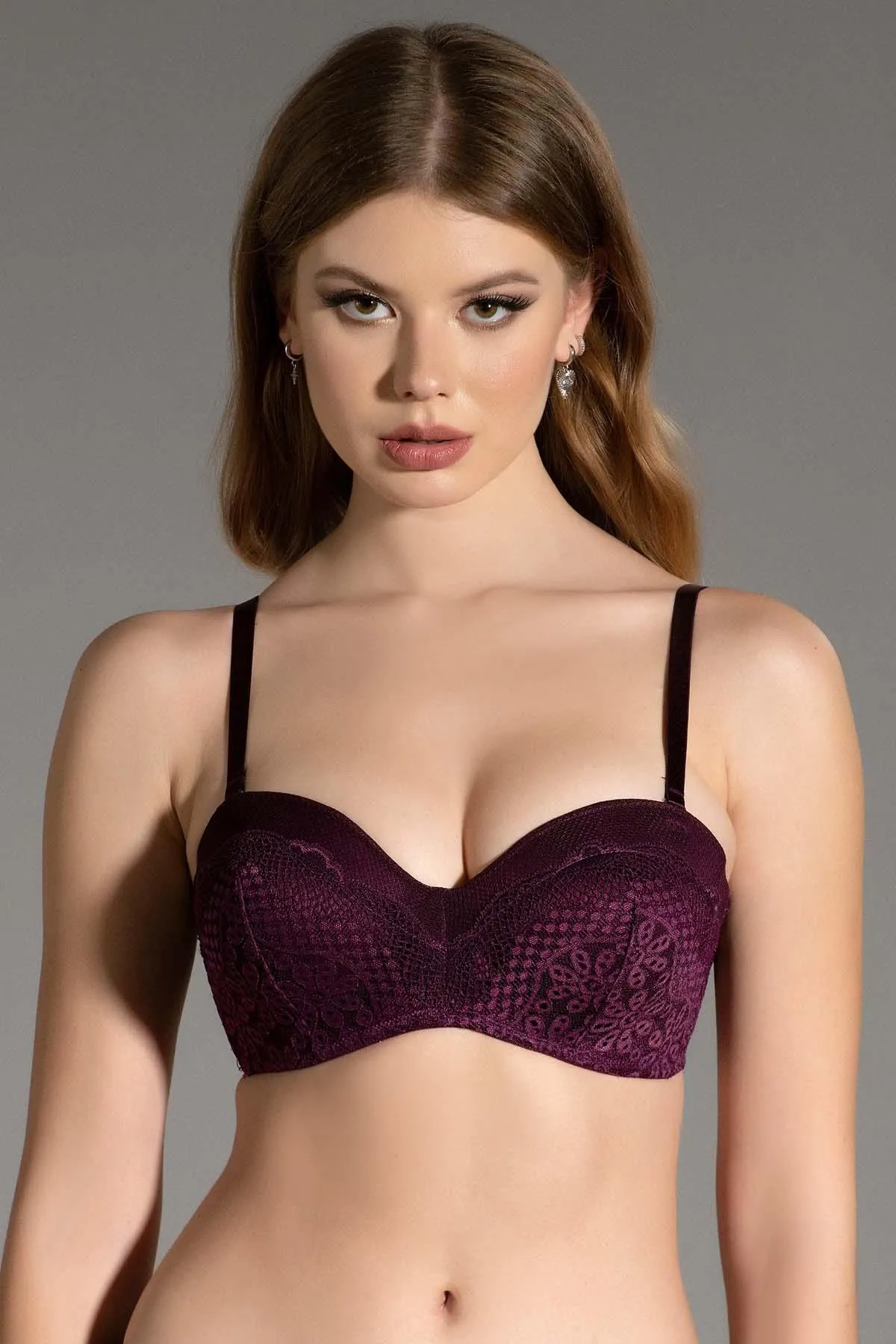 C&City  Nicht gepolsterter Lotus-BH C13018 Lila