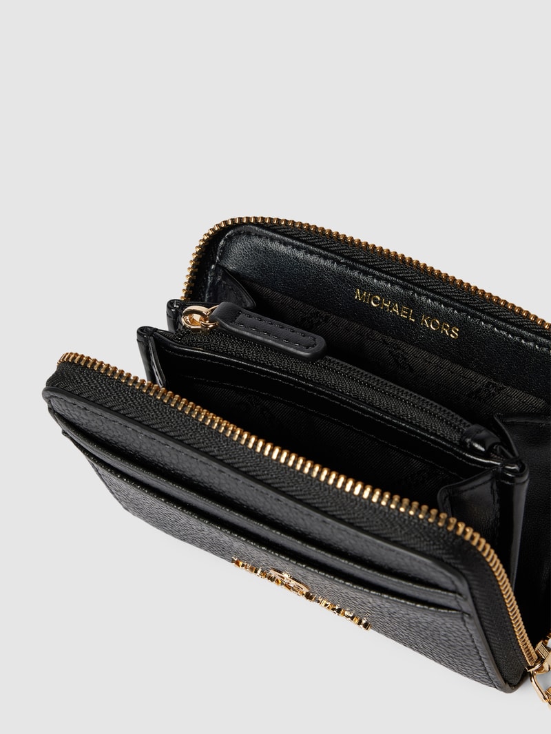 Portemonnaie mit Label-Applikation Modell 'JET SET CHARM' in schwarz