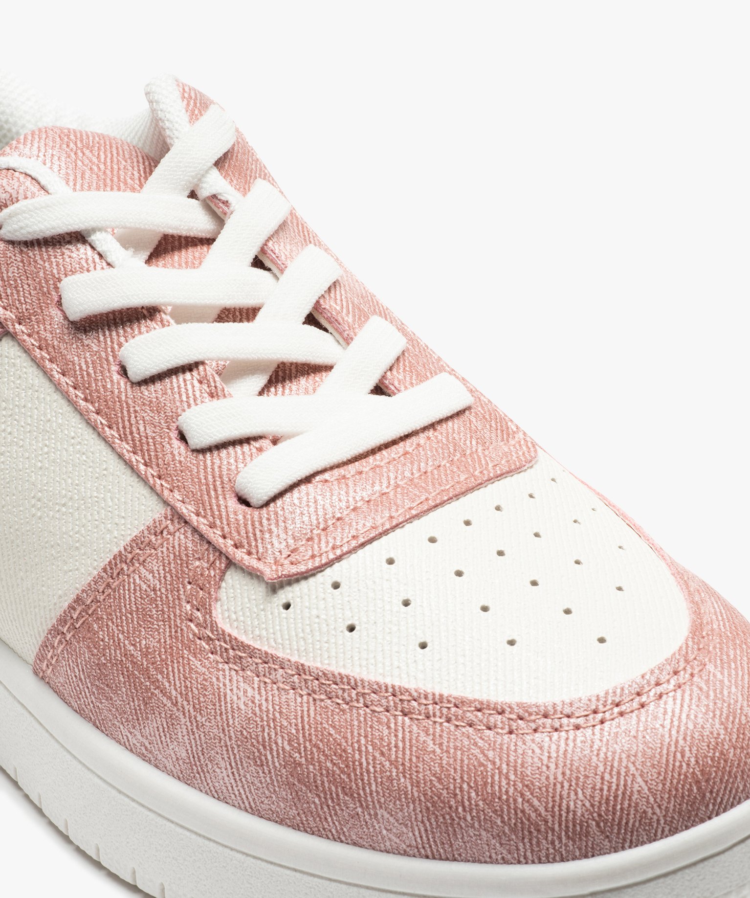 Baskets fille bicolores et scintillantes à lacets rose | GEMO