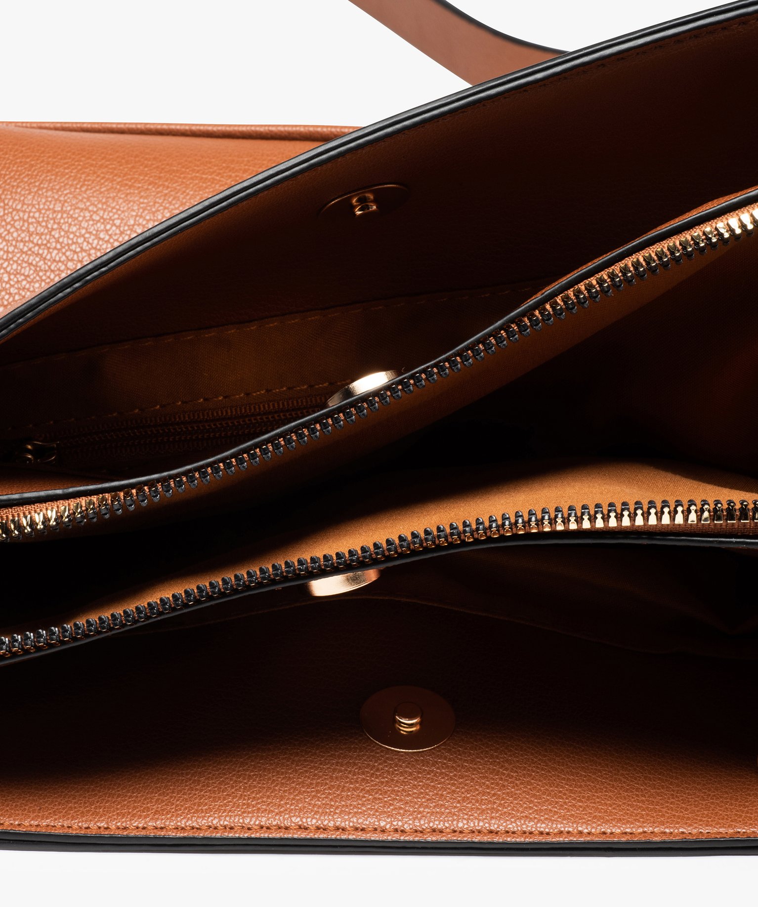 Sac femme à bandoulière multicompartiment cognac | GEMO
