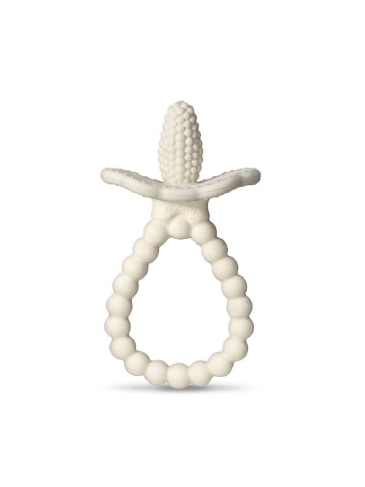 RaZbaby Baby Beißring Himbeere aus Silikon - Zahnungshilfe ab 3 Monaten in Cremiges günstig kaufen onesize