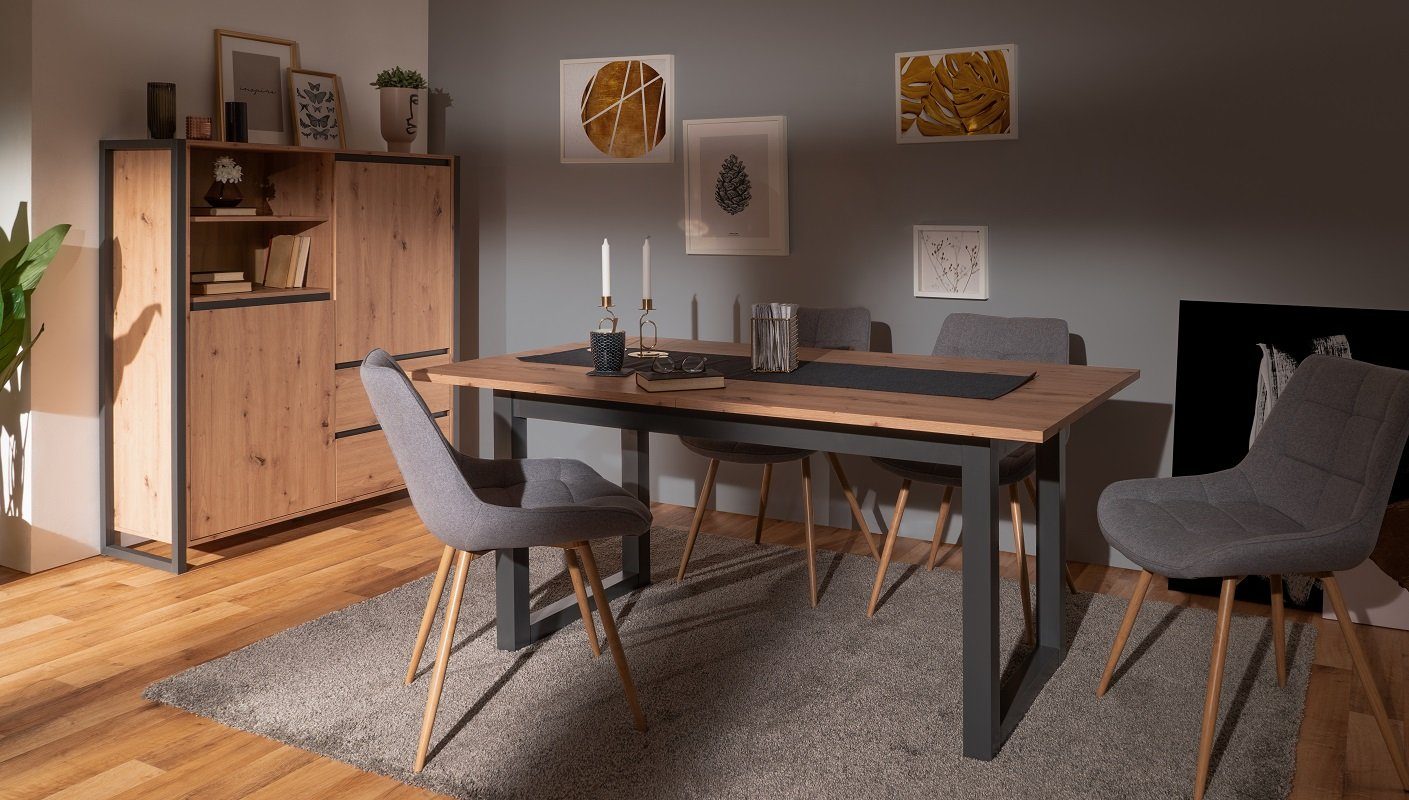 Finori Highboard Highboard Denver, Artisan Oak / anthrazit, Industrial Look