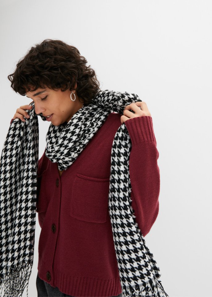 Verkürzte Strickjacke mit großen Taschen