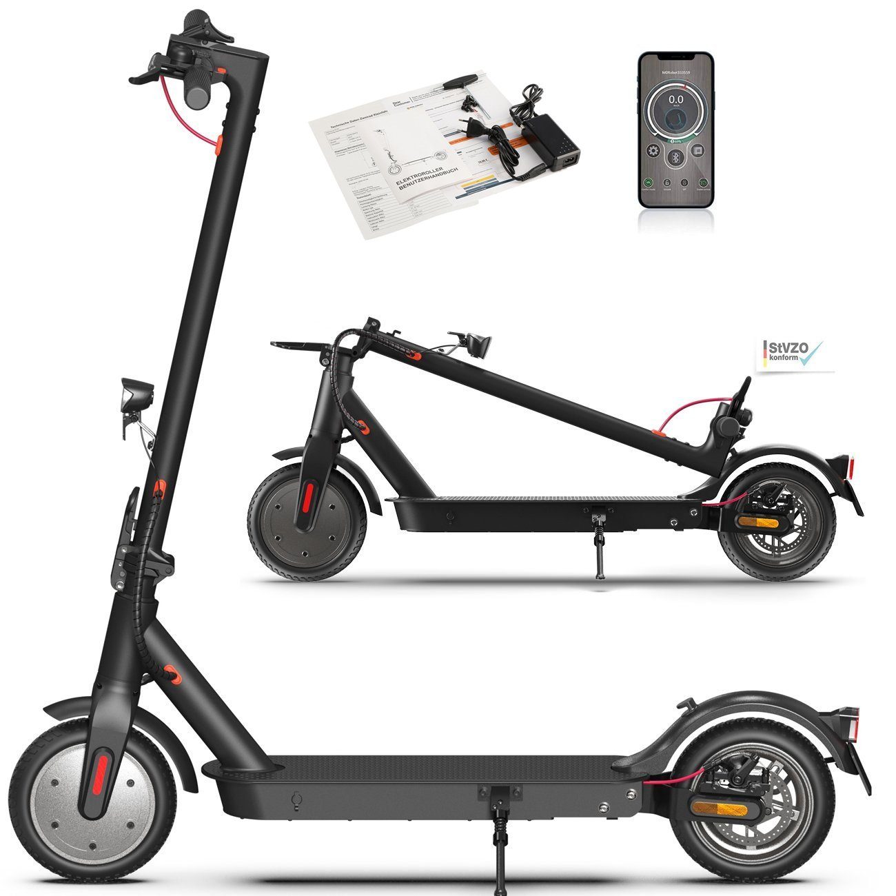 LETGOSPT E-Scooter 350W E-Scooter mit Straßenzulassung ABE mit APP, 8,5