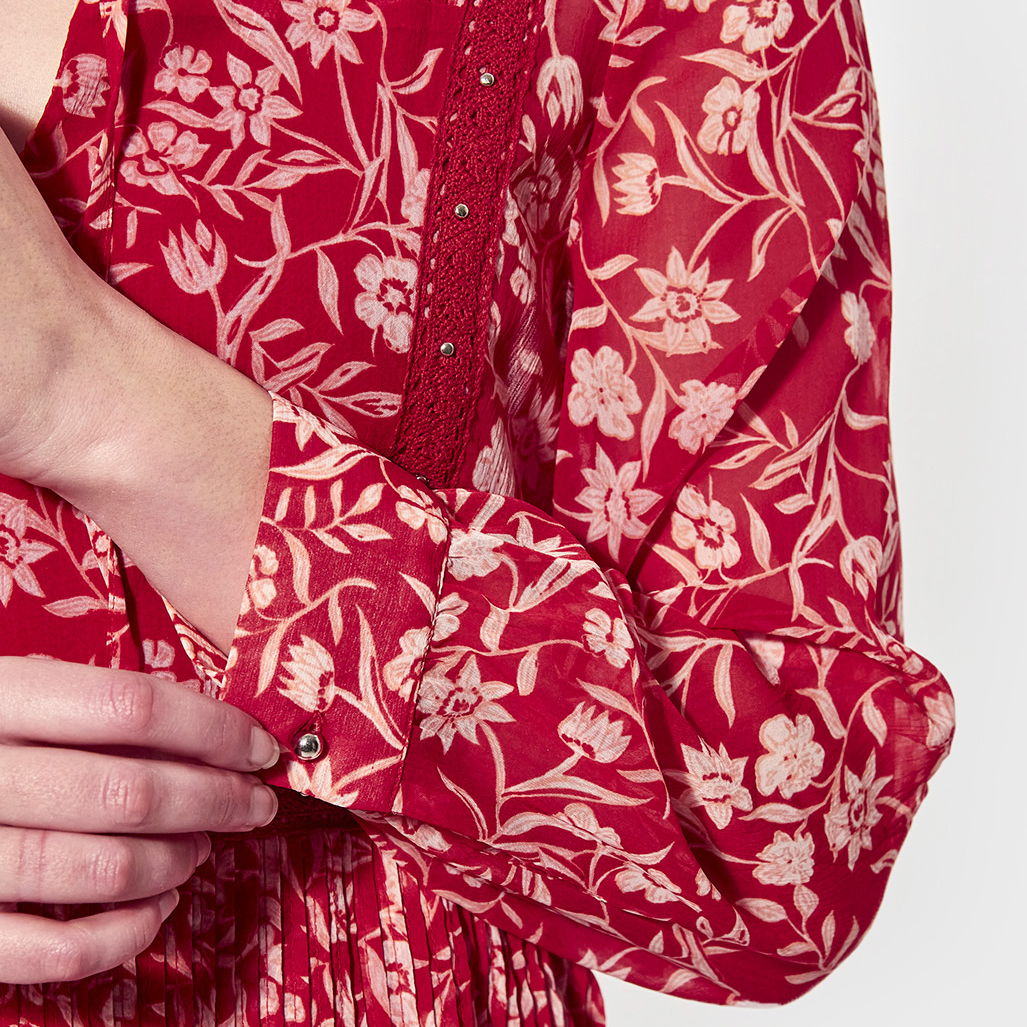 JUDIE  Robe régular rouge Femme imprimée all over fleurie