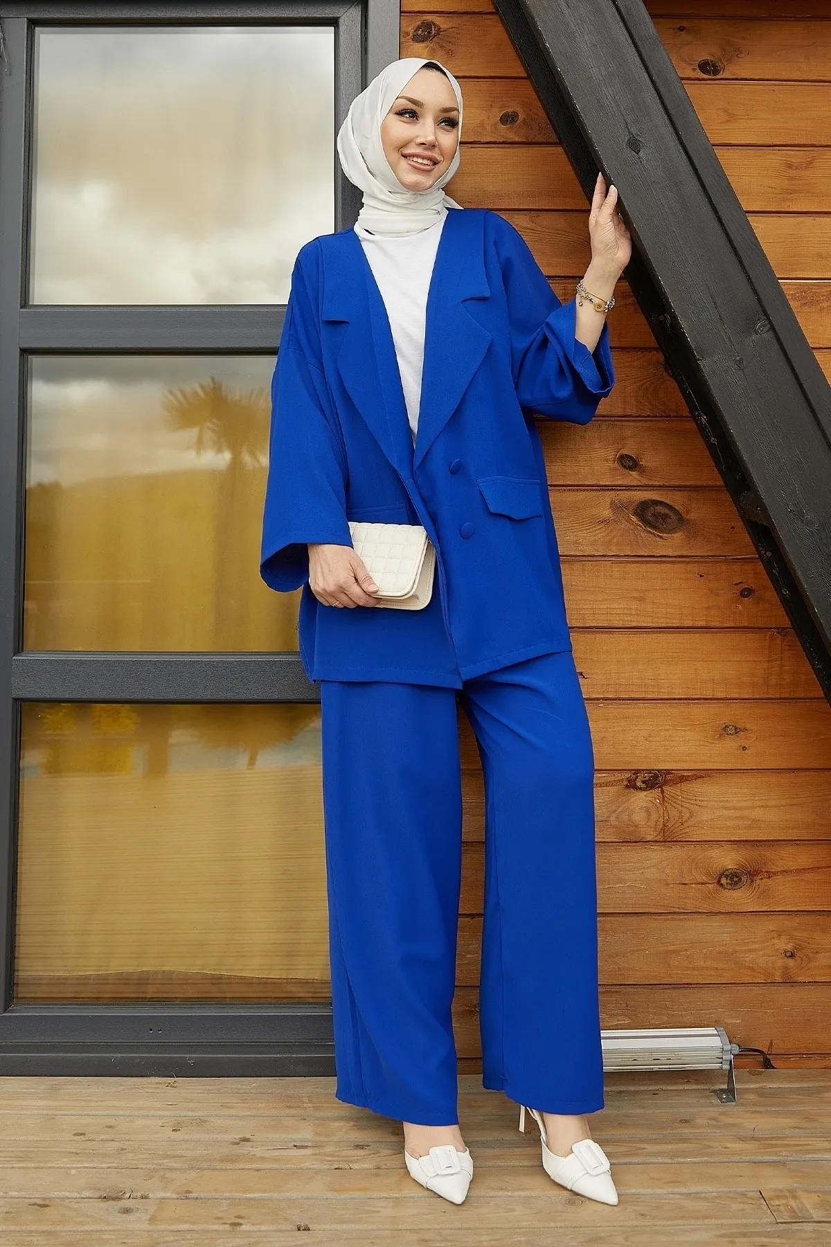 InStyle  Lika Oversize-Anzug mit Jacke – Saks Blue