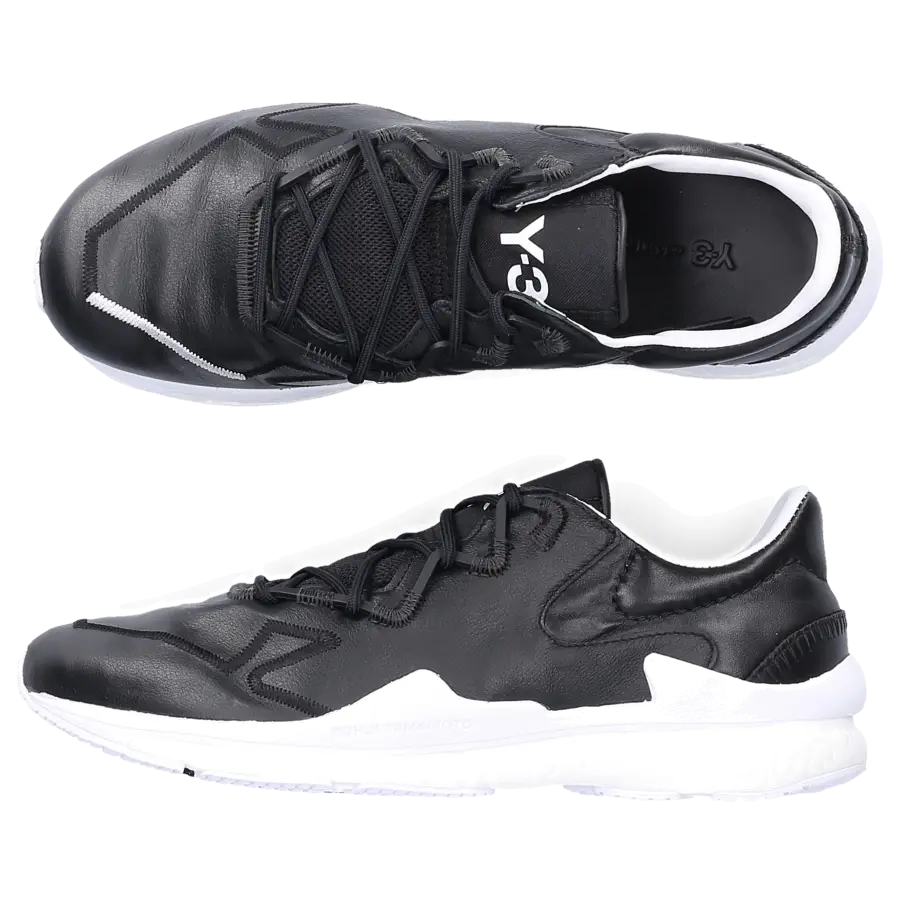 Y-3 - Sneaker low ADIZERO RUNNER Kalbsleder - schwarz