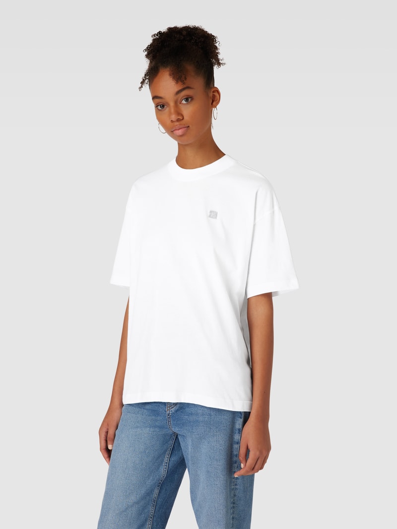 Oversized T-Shirt mit Rundhalsausschnitt in weiss