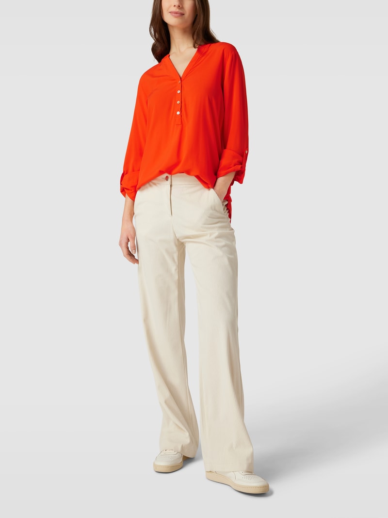 Blusenshirt mit V-Ausschnitt in dunkel orange