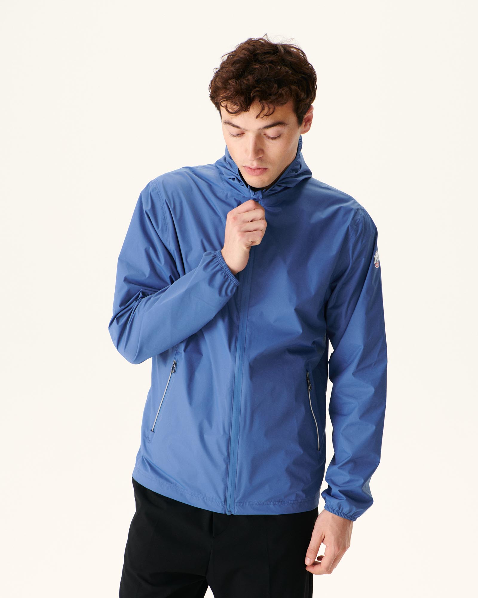 Imperméable à capuche paquetable Bleu jeans Manille