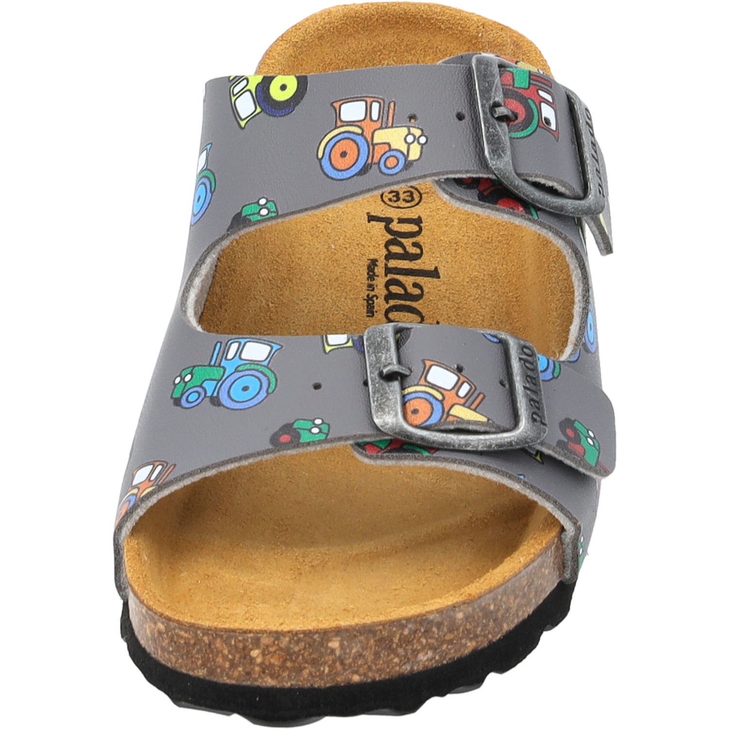 Palado Kids Korfu B Print, Pantoletten, Kinder, Grau Tractors
