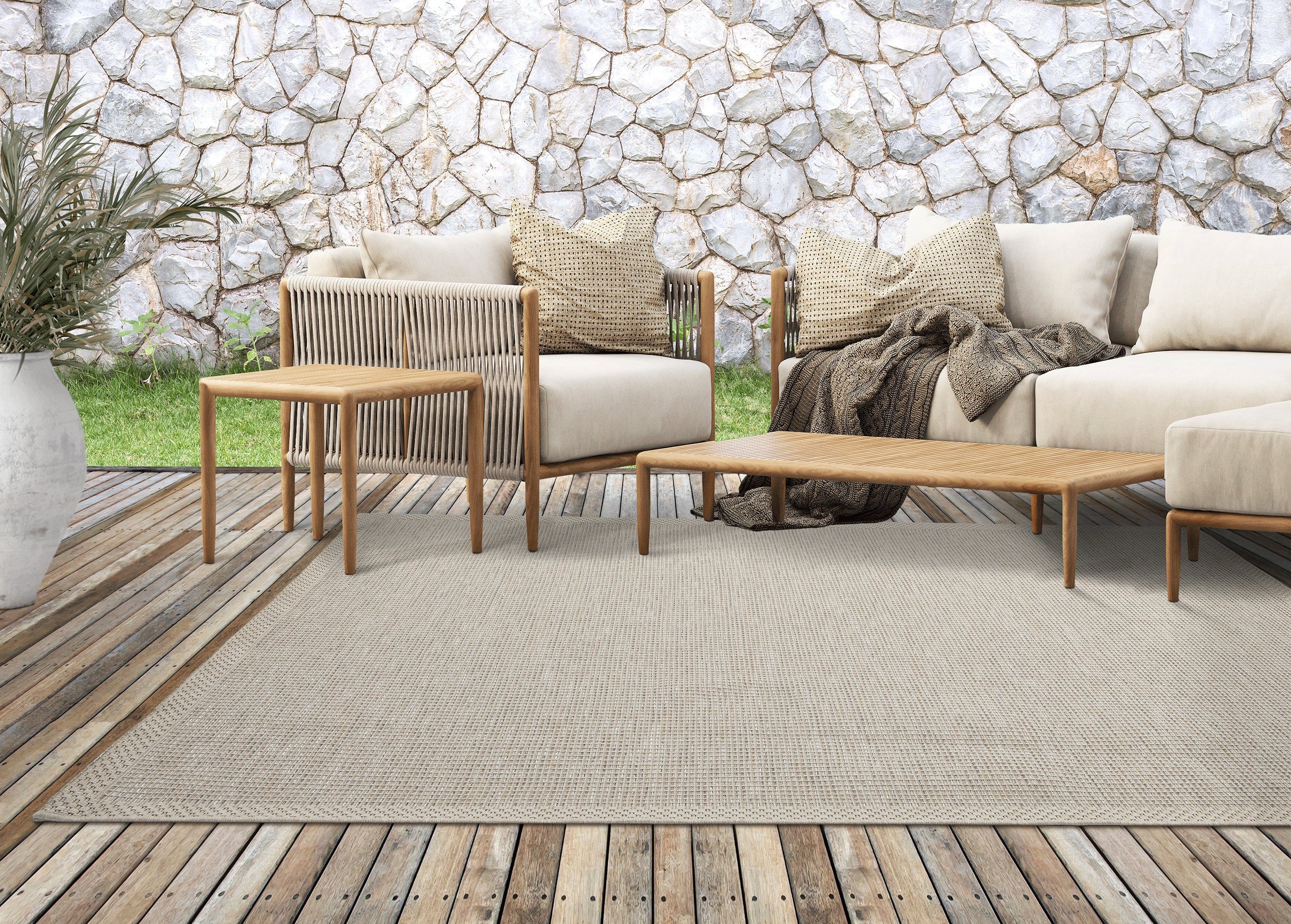 Teppich Calgary - robuster Outdoor Teppich, auch für Küche oder Esszimmer, the carpet, Rechteck