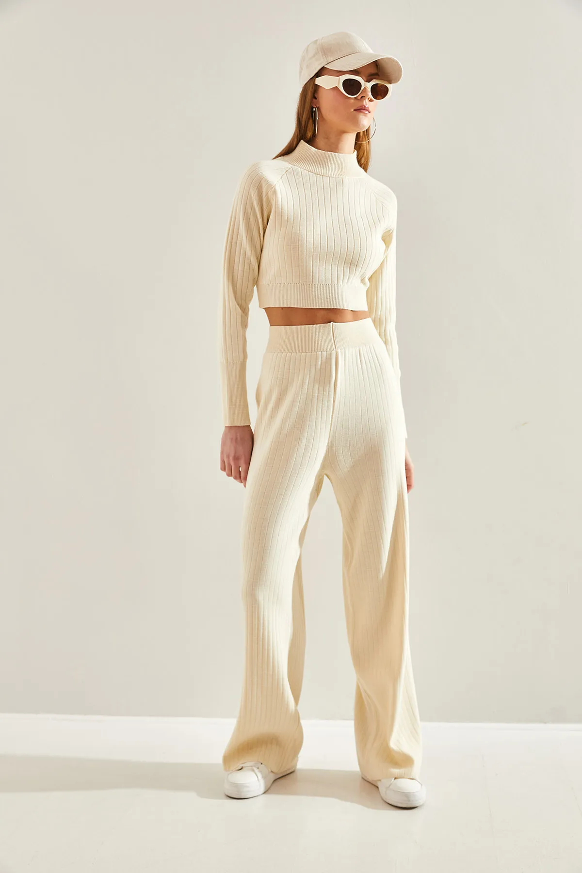 Bianco Lucci  Damen-Strickober- und -Unterteil-Set