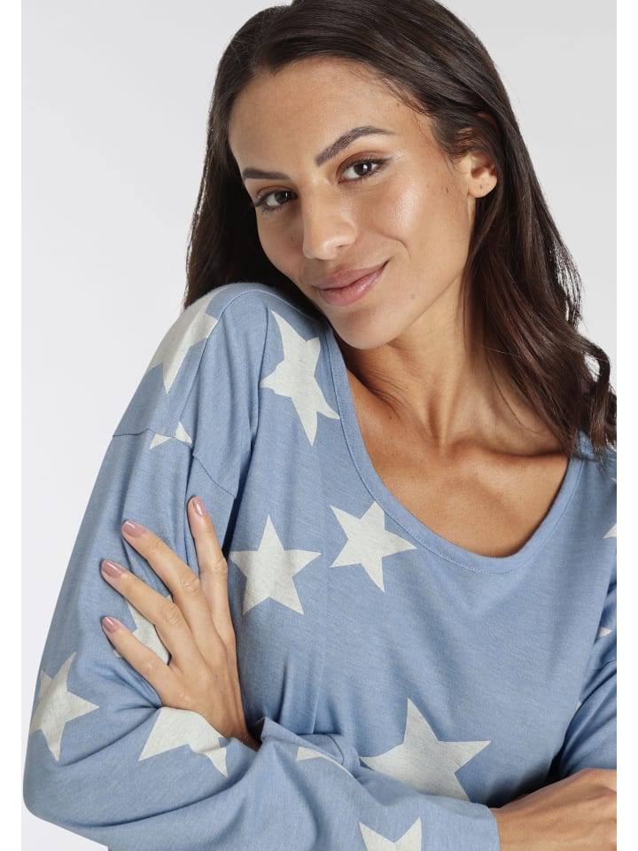 VIVANCE DREAMS Sleepshirt in hellblau gemustert günstig kaufen