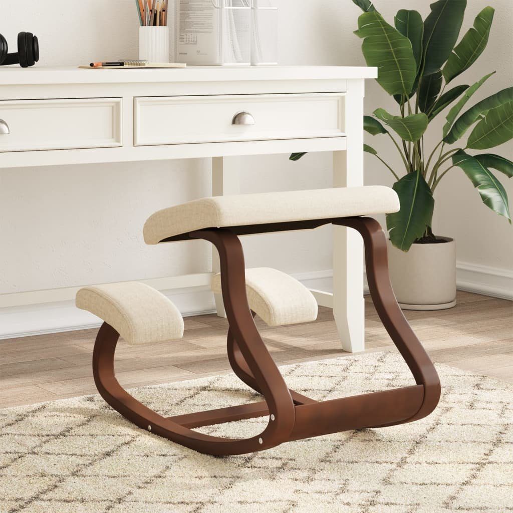 vidaXL Schaukelstuhl Kniestuhl Creme 48x71x51 cm Birkensperrholz (1 St)