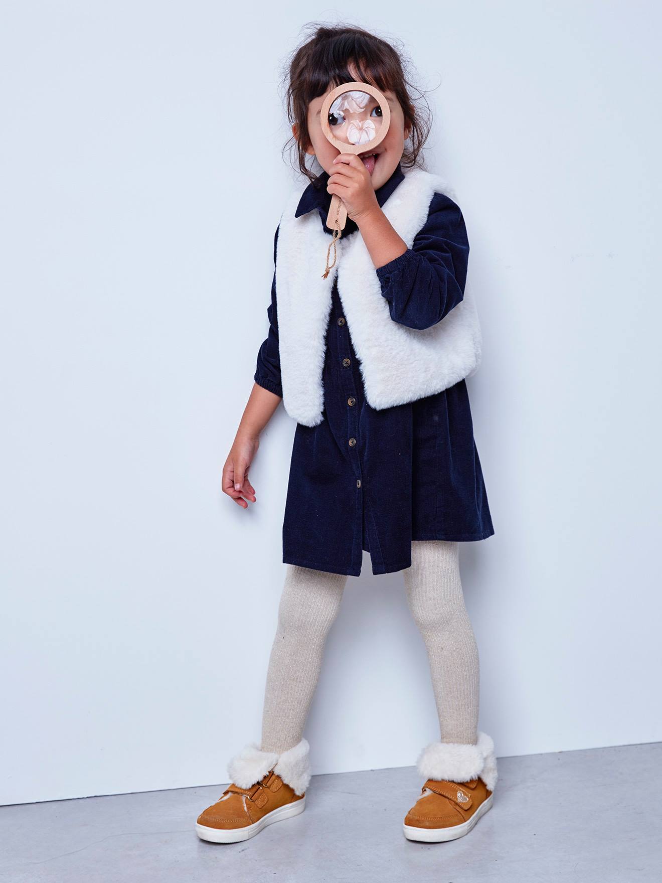 Bottines fourrées transformables en cuir fille camel