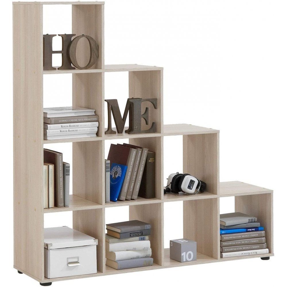 FMD Möbel Raumteilerregal Raumteiler Regal Bücherregal Mega 2 Eiche Sonoma Sägerau Dekor