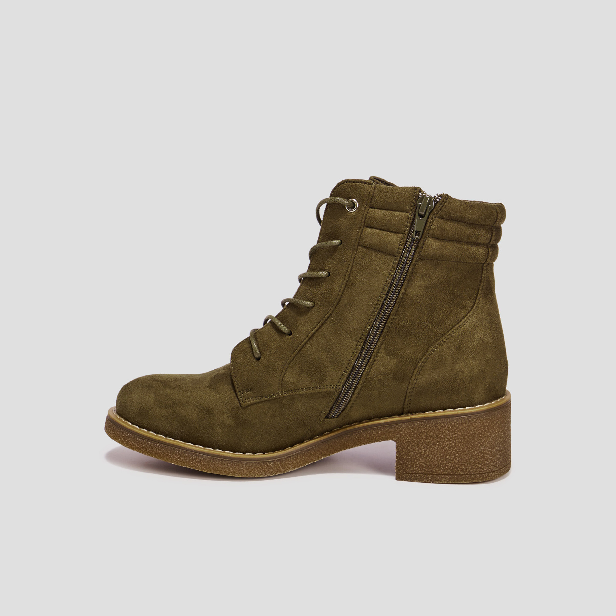Bottines à talons vert kaki femme | La Halle