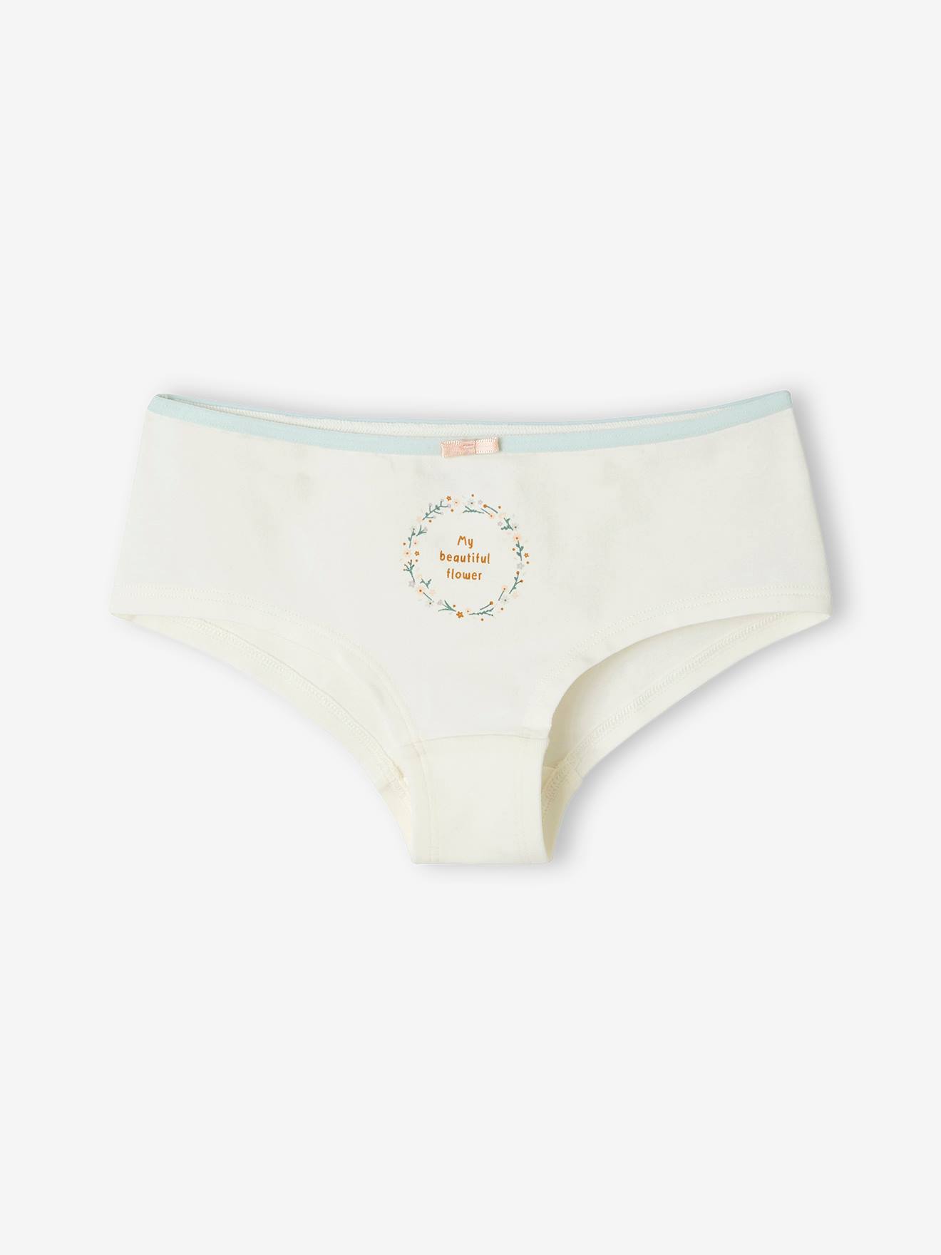 Vertbaudet 5er-Pack Mädchen Shortys, Blumen Oeko-Tex - pudrig rosa