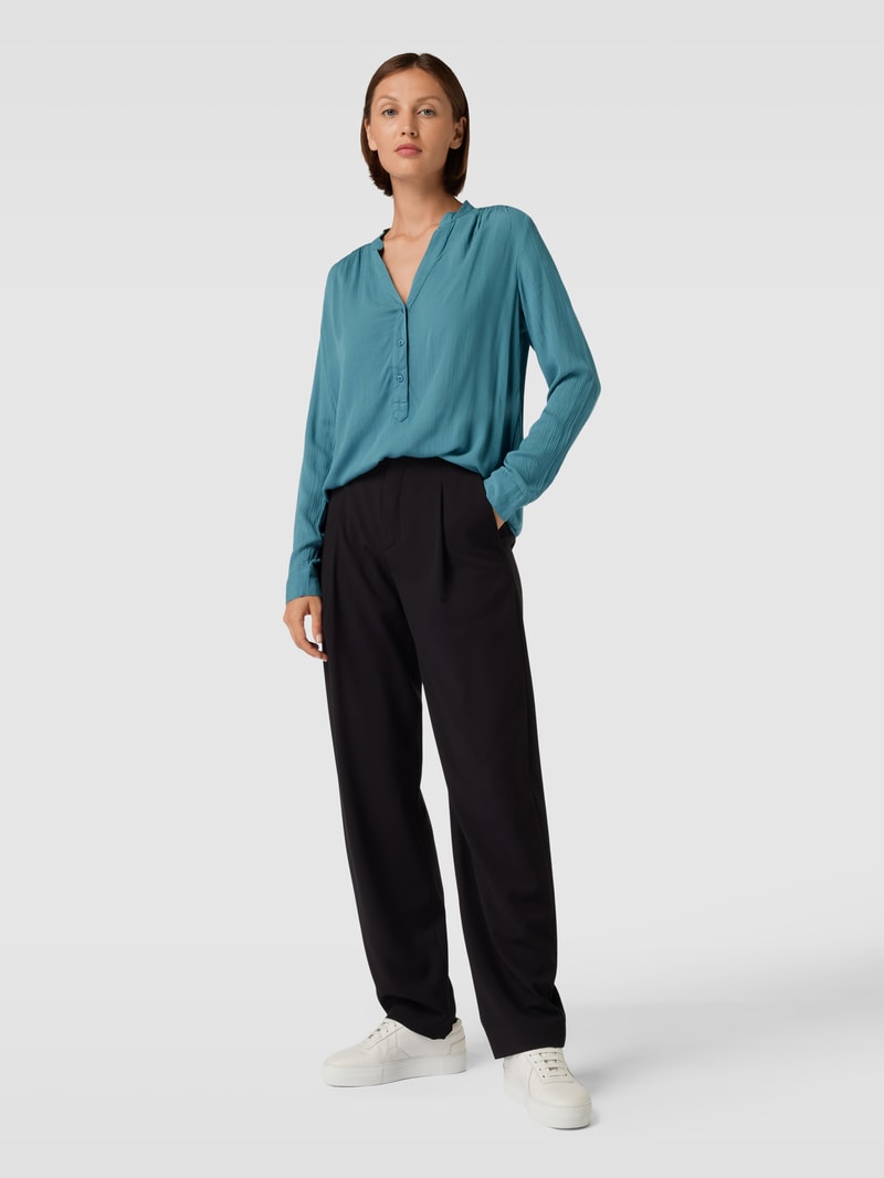 Blusenshirt mit V-Ausschnitt in rauchblau