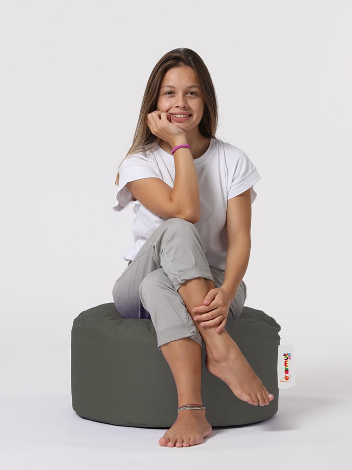 Evila Pouf in Grau - (H)30 cm günstig kaufen onesize