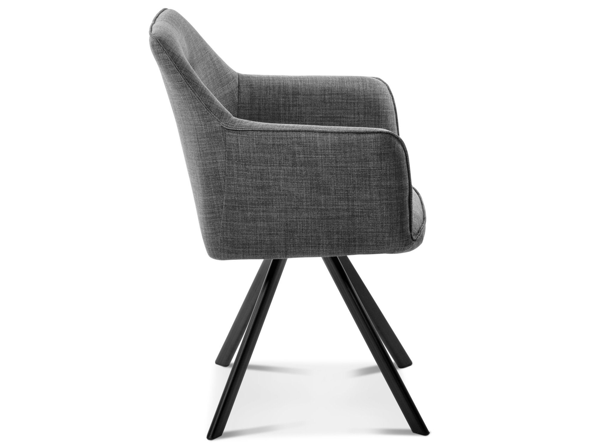 Moebel-Eins Schalenstuhl, ROOKY 2er Set Schalenstuhl, Gestell Eisen schwarz/Bezug Stoff