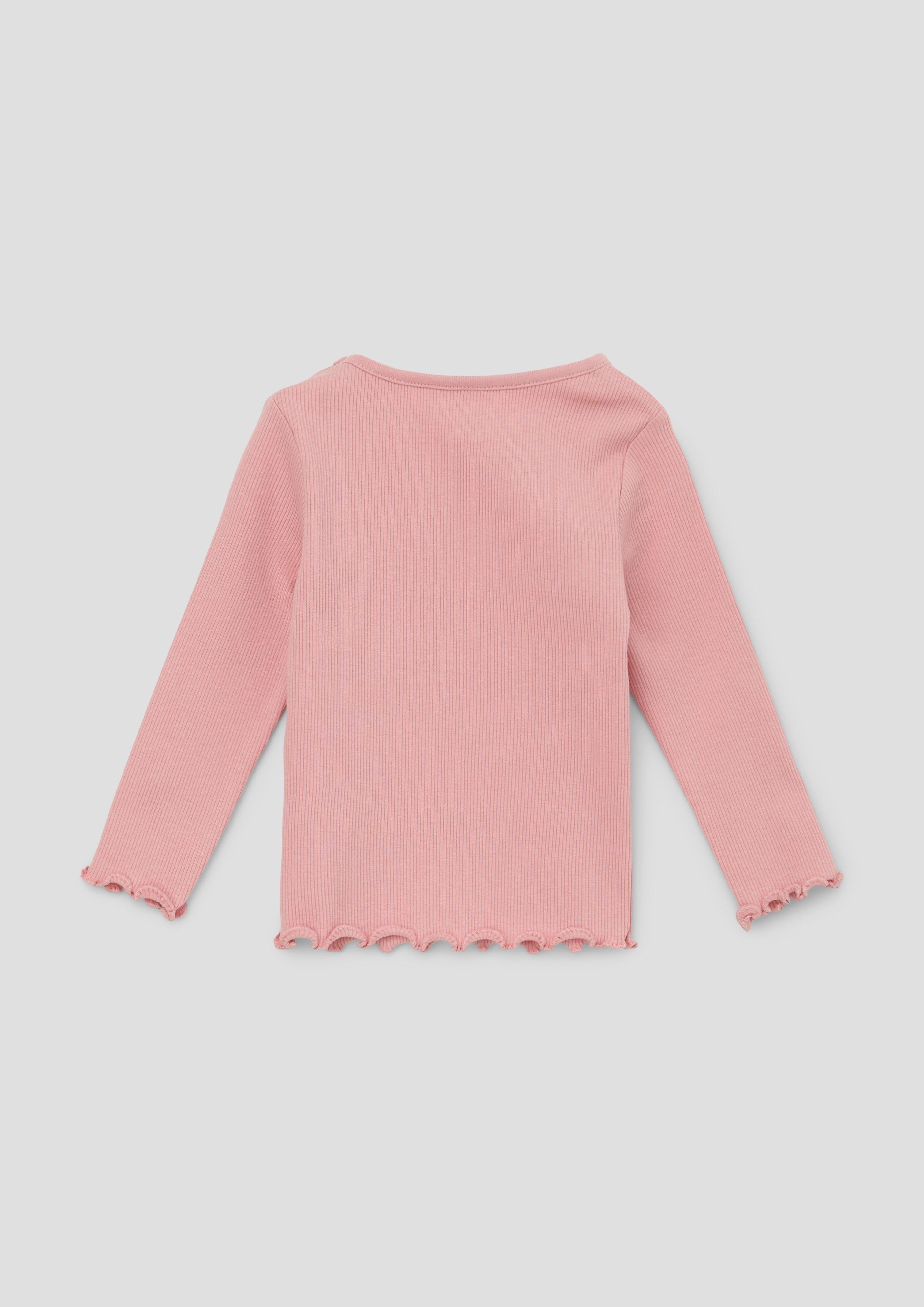 Geripptes Longsleeve mit Bogenkante  2137467-4261