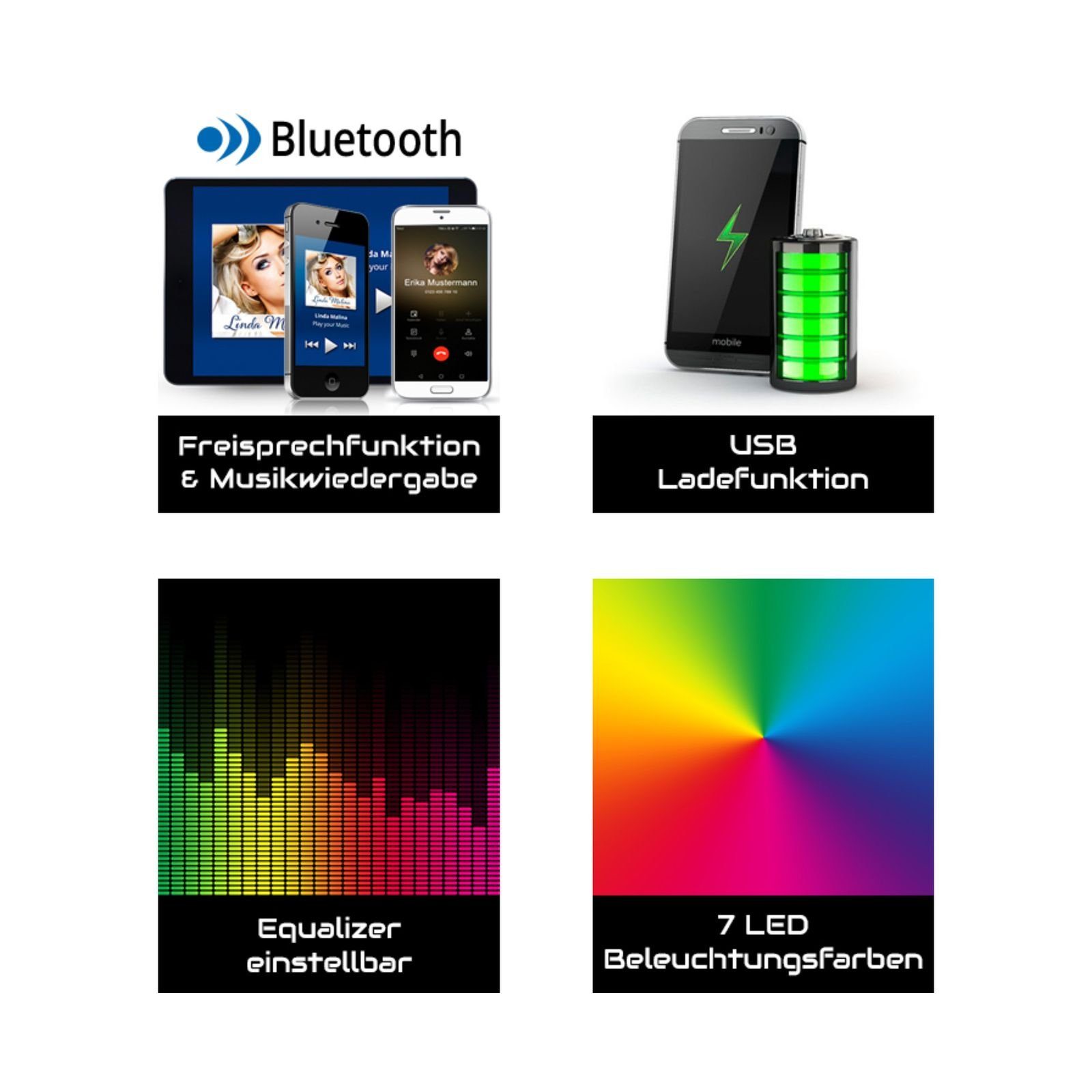 XOMAX XM-R282 Autoradio mit Bluetooth, 2x USB, SD, AUX IN, 1 DIN Autoradio