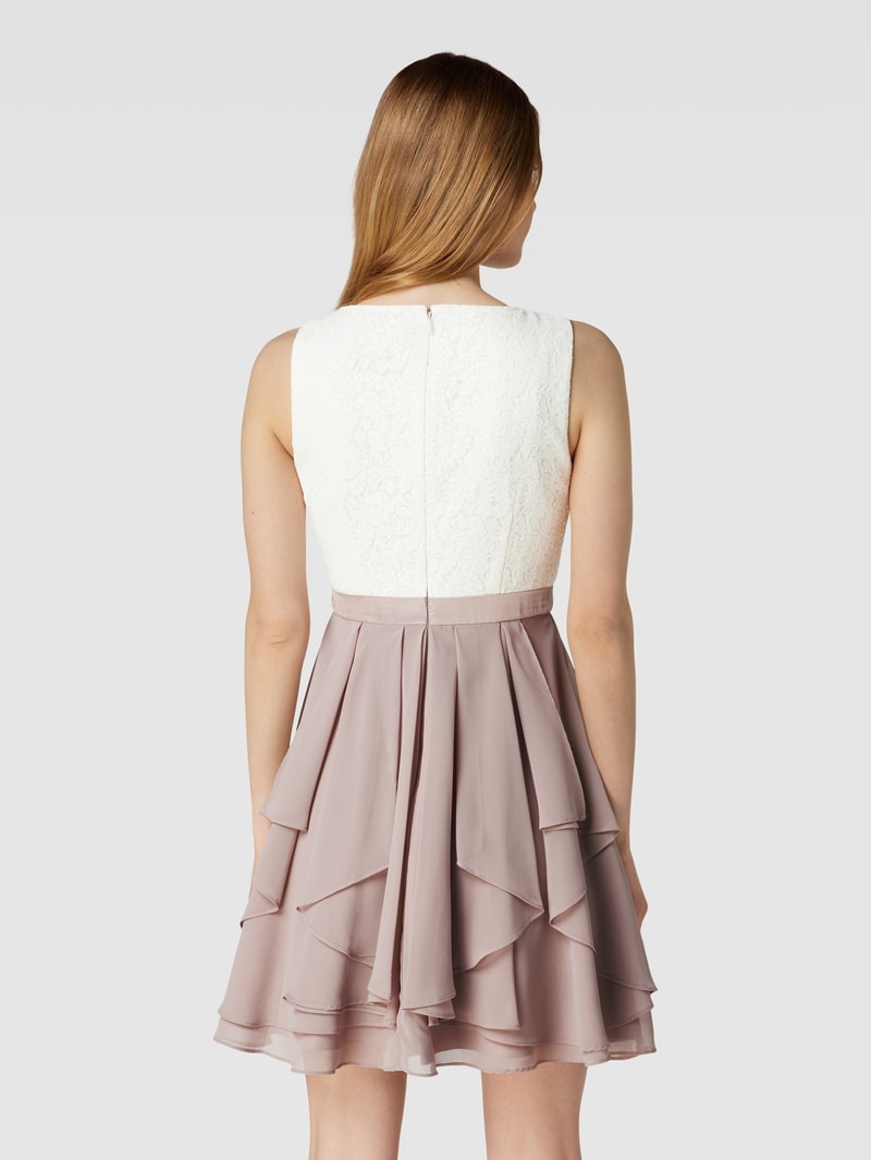 Minikleid mit Paillettenbesatz in mauve